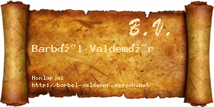 Barbél Valdemár névjegykártya
